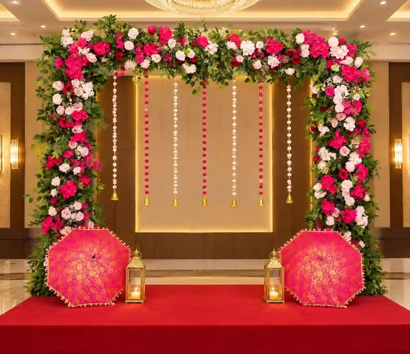 Pink Petals Garden Mehendi Setup